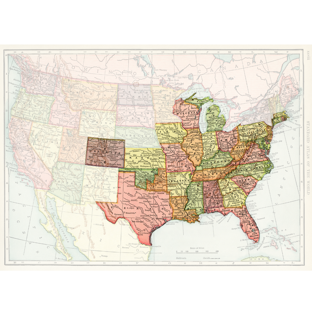 USA Empty 3d Geographic Map